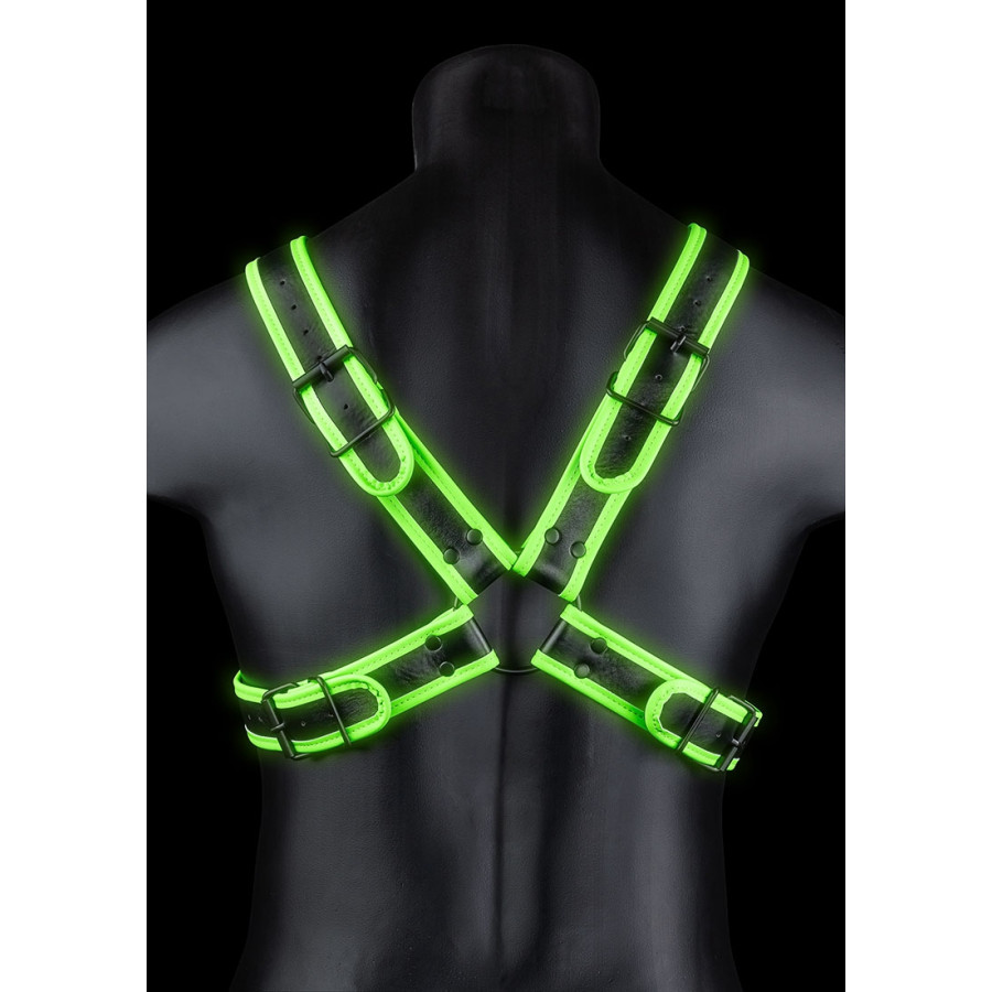 Harnais phosphorescent Cross Glow Noir-Vert Néon