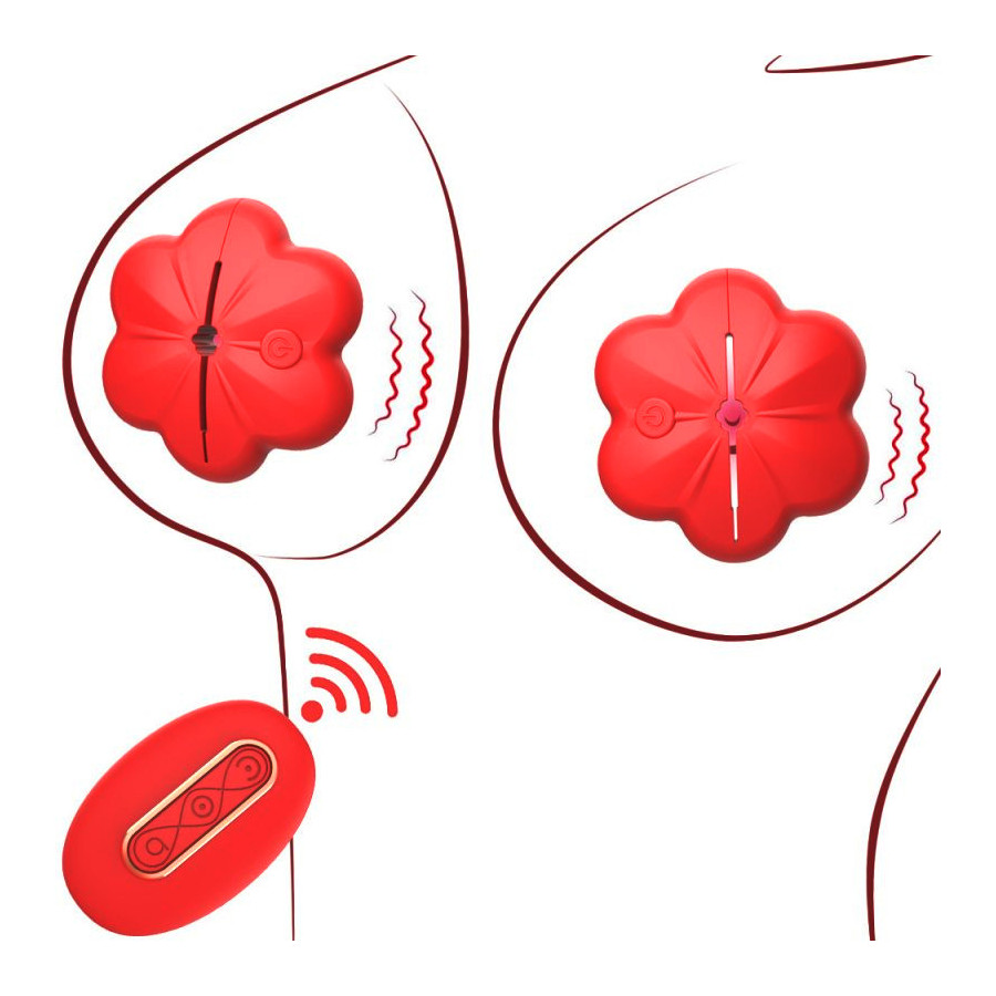 Pinces à Seins Vibrantes Flower Cheast Rouges