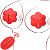 Vibrating Breast Clamp Flower Cheast Red