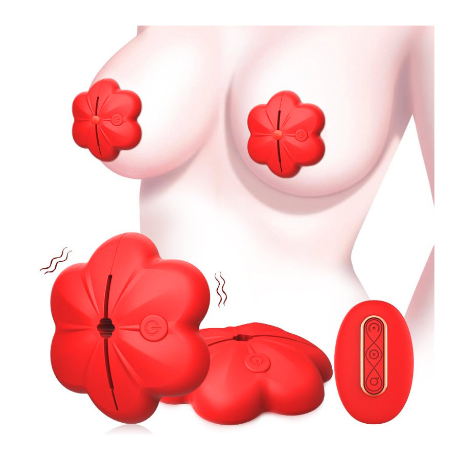 Pinces à Seins Vibrantes Flower Cheast Rouges