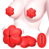Vibrating Breast Clamp Flower Cheast Red