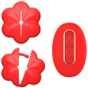 Vibrating Breast Clamp Flower Cheast Red