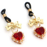 Heart Diamond red nipple clamp