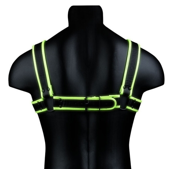 Harnais phosphorescent Bulldog Glow Noir-Vert Néon