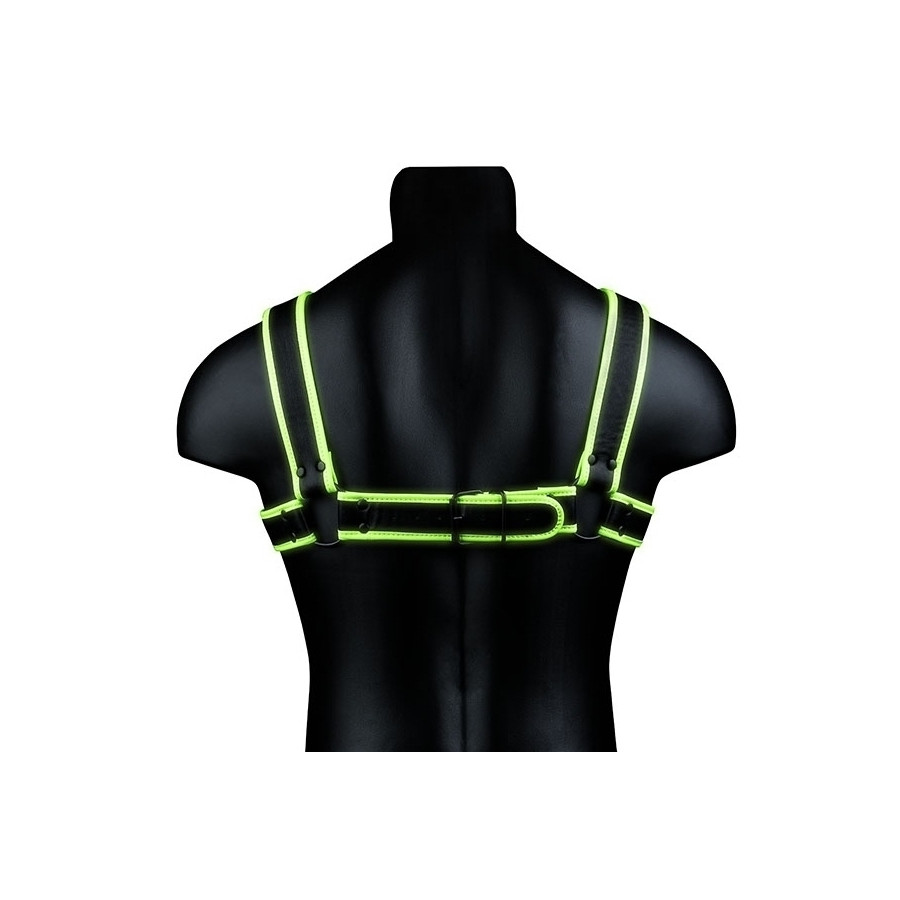 Harnais phosphorescent Bulldog Glow Noir-Vert Néon