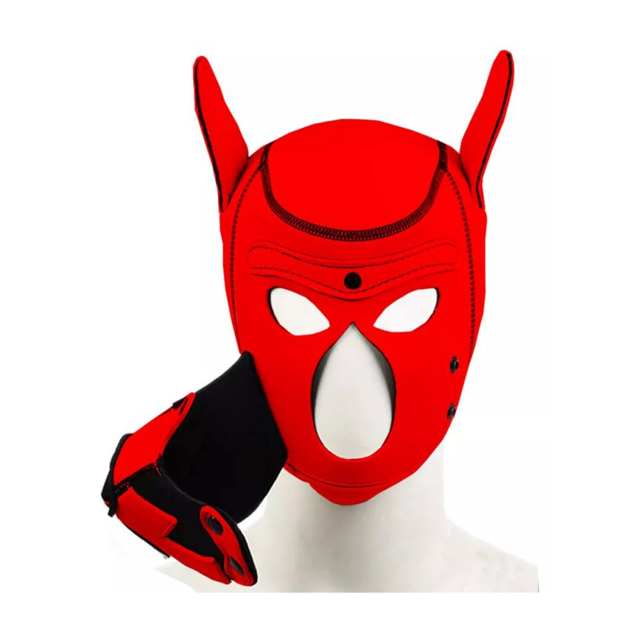 Cagoule Puppy Fox Néoprène Rouge-Noir