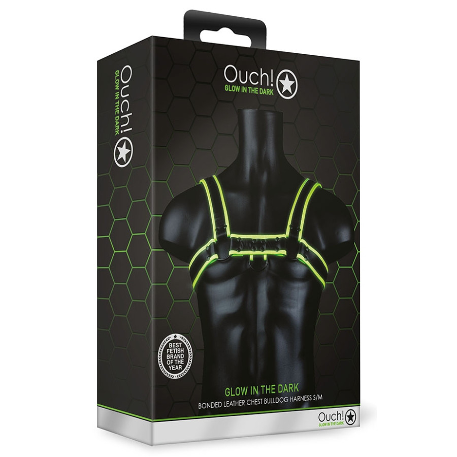 Harnais phosphorescent Bulldog Glow Noir-Vert Néon