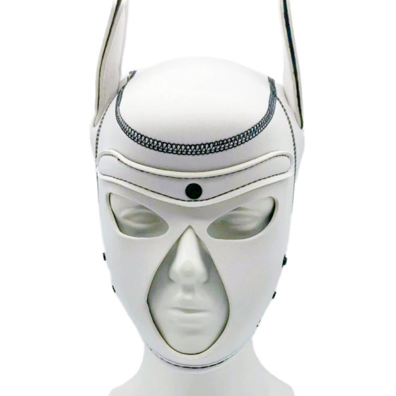 Cagoule Puppy Fox Néoprène Blanc-Rouge