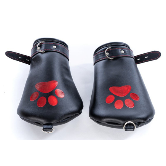 Mitaines Dog Paw Noir-Rouge