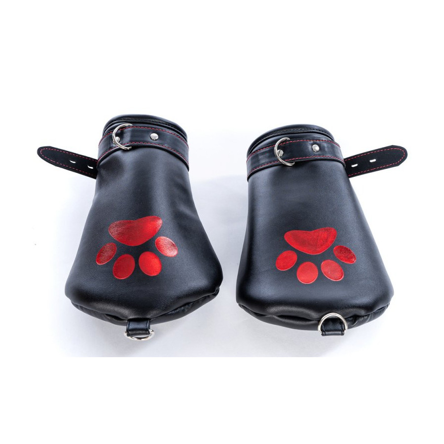 Mitaines Dog Paw Noir-Rouge