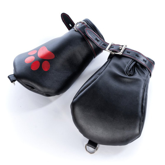 Mitaines Dog Paw Noir-Rouge