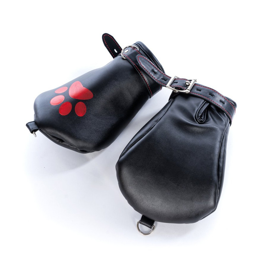 Mitaines Dog Paw Noir-Rouge