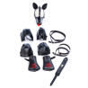 Complete Puppy Bondage Kit 14 Pieces Black-Red
