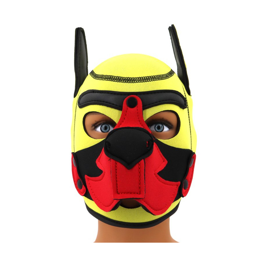 Cagoule Puppy Fox Néoprène Jaune-Rouge