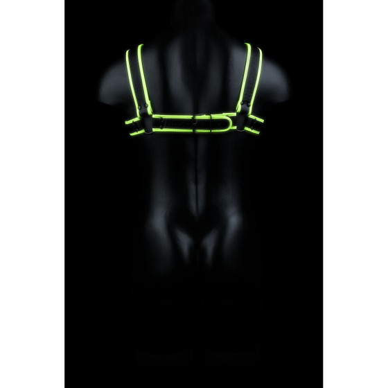 Harnais phosphorescent Bulldog Glow Noir-Vert Néon