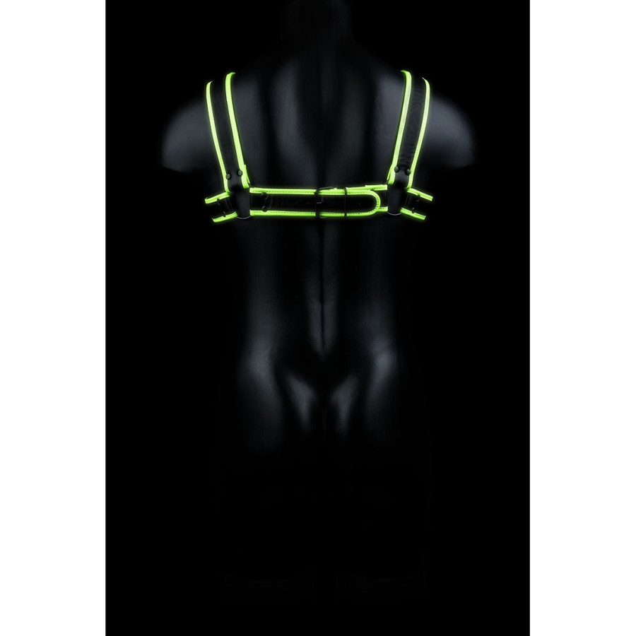 Harnais phosphorescent Bulldog Glow Noir-Vert Néon