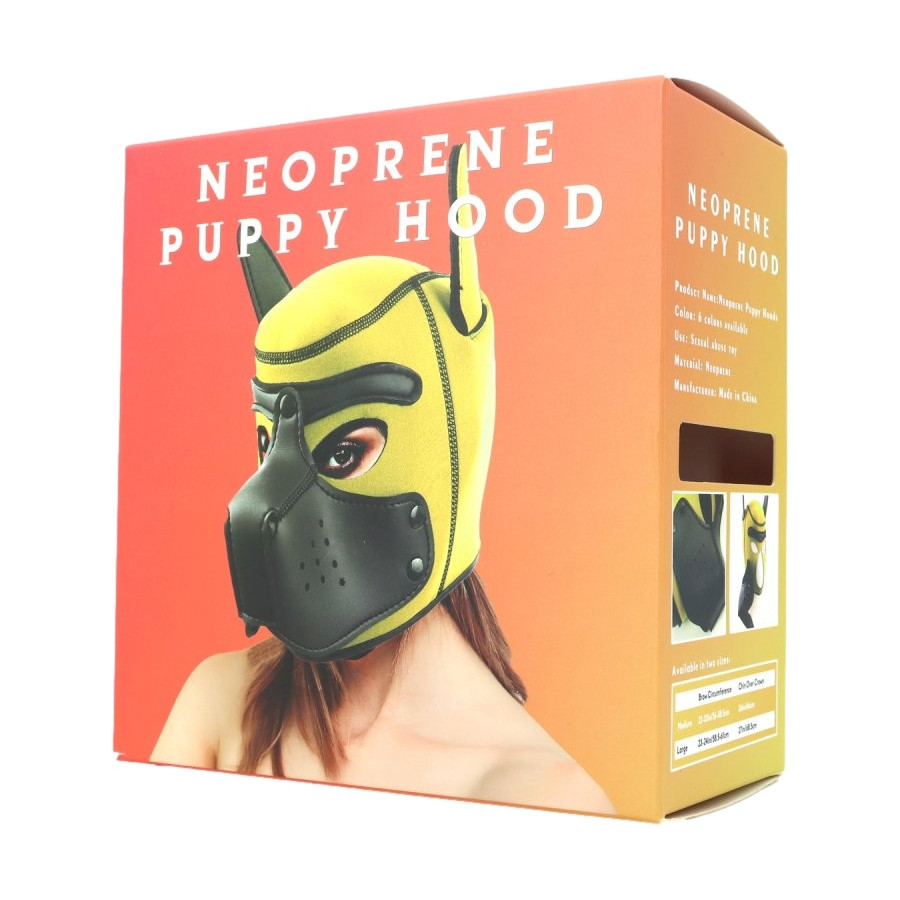 Cagoule Puppy Fox Néoprène Jaune-Blanc