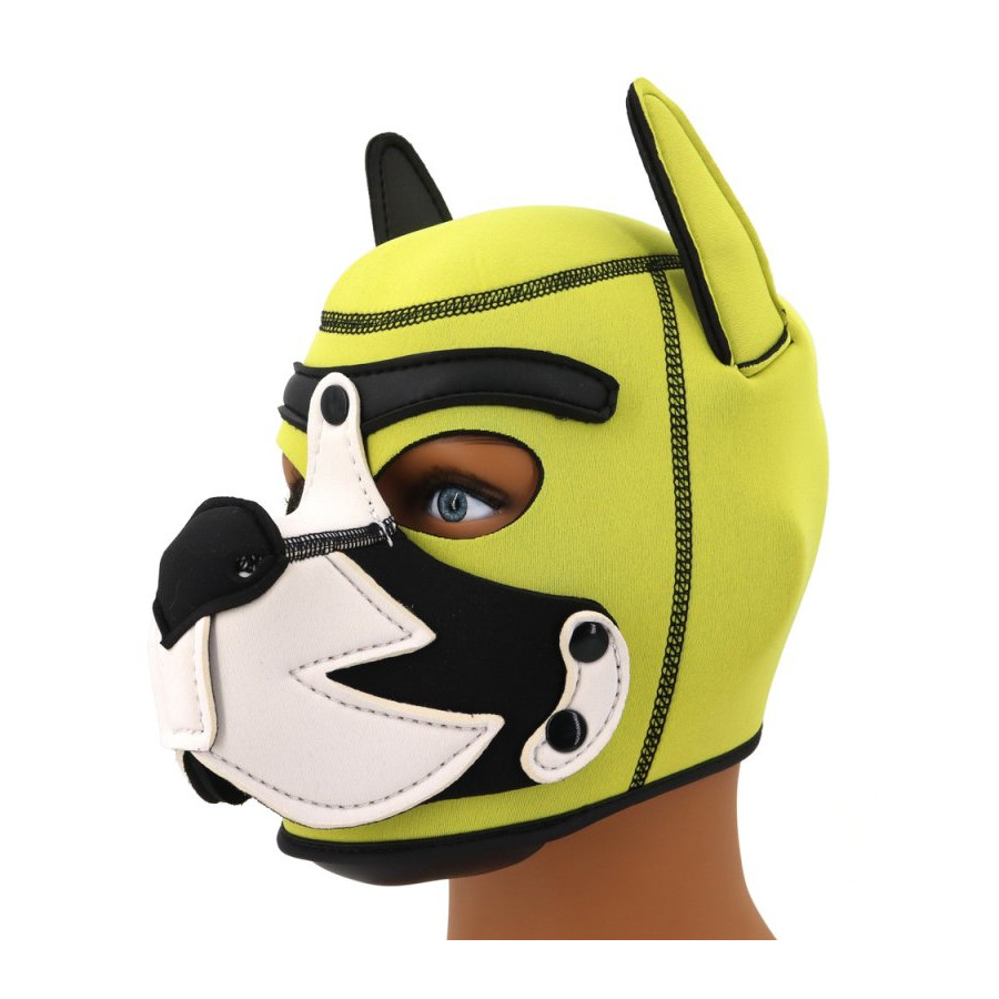 Cagoule Puppy Fox Néoprène Jaune-Blanc