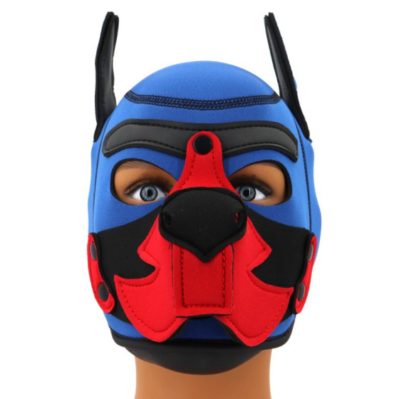 Cagoule Puppy Fox Néoprène Bleu-Rouge