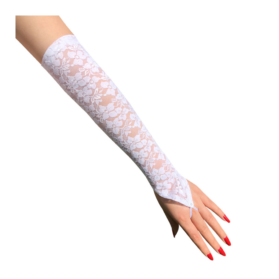 NESSA Long Mitts White