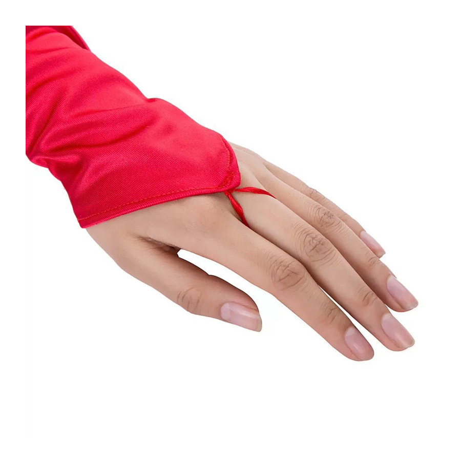 Red Satin Gloves Long Mitts