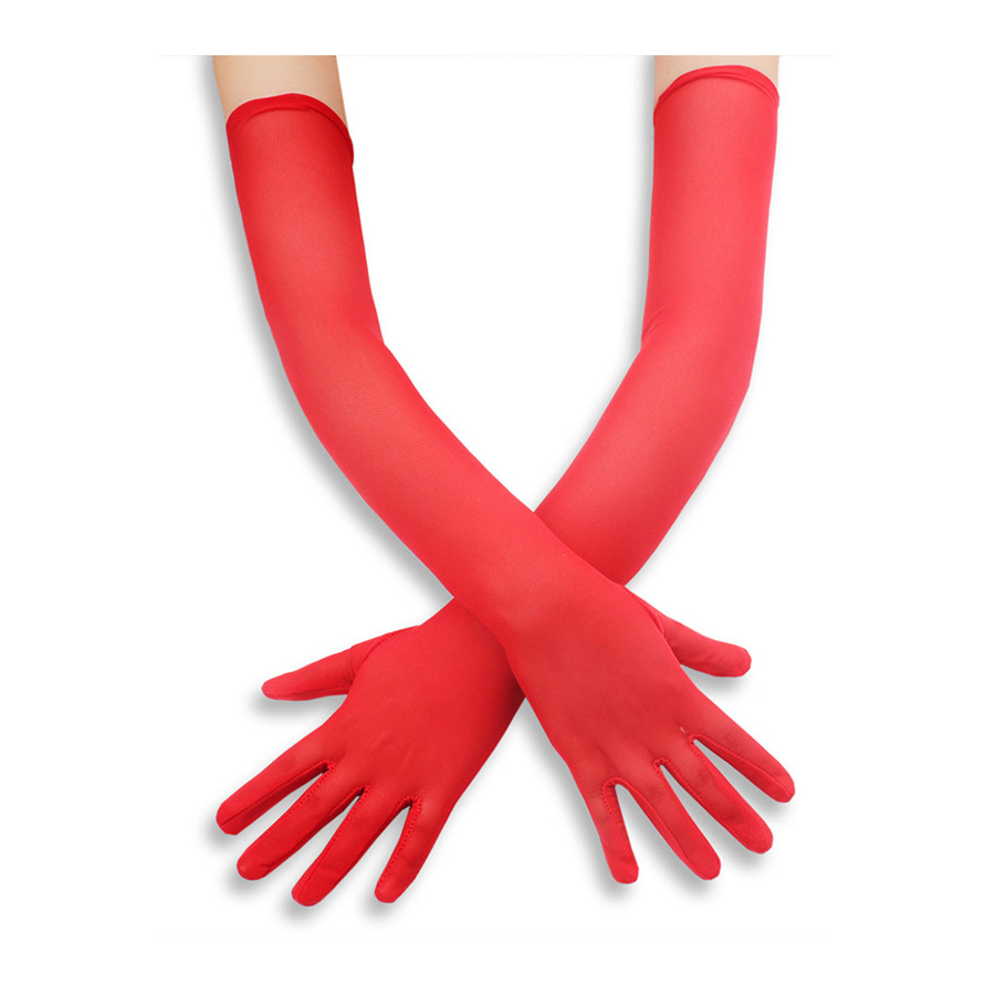 Gants Longs Mesh Gloves 50cm Rouges