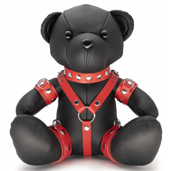 Ours en cuir Bendy The Bdsm Teddy Bear Rouge