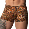 Boxer léopard Ring & Short Marron