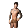 Boxer léopard Ring & Short Marron