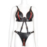 Leathcrossed 2-Piece Open Set Black and Red