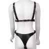 Leathcrossed 2-Piece Open Set Black and Red