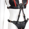 Leathcrossed 2-Piece Open Set Black and Red