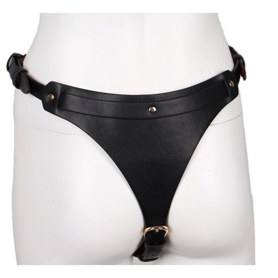 Leathcrossed 2-Piece Open Set Black and Red