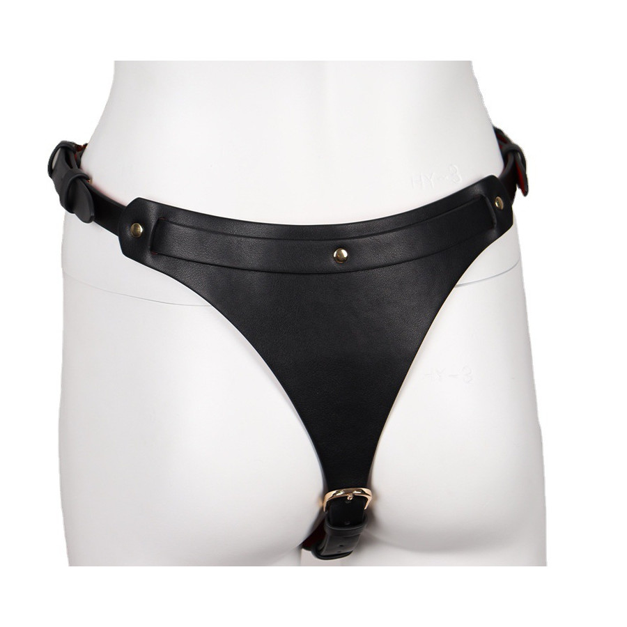 Leathcrossed 2-Piece Open Set Black and Red