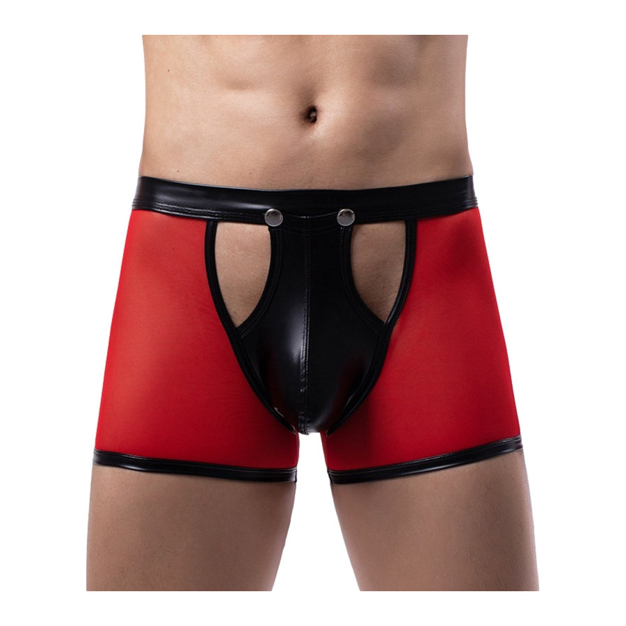 Boxer sexy Open Side Noir-Rouge