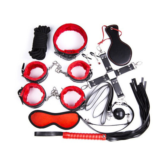 Pack Bondage SM 10 pièces Rouge
