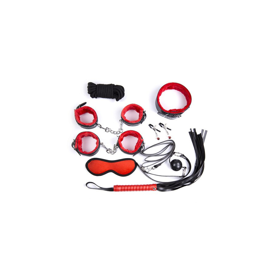 Pack Bondage SM 10 pièces Rouge