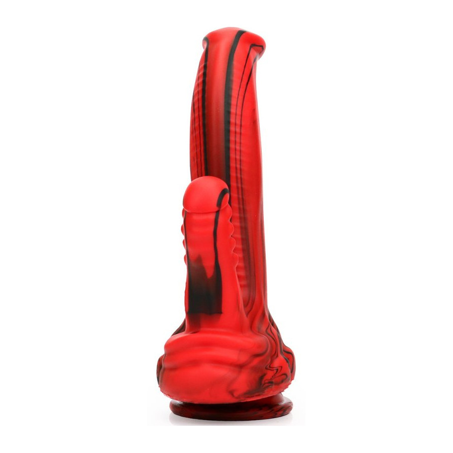 Double Dildo Dobhorse 18 x 7cm Red and Black