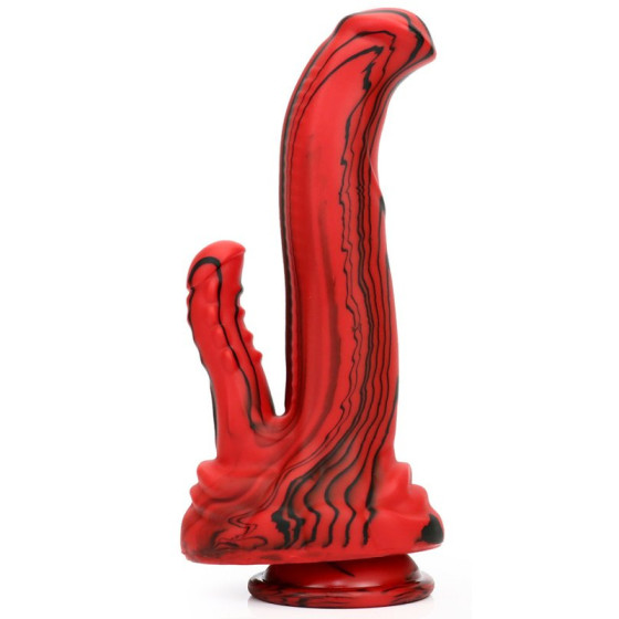 Double Dildo Dobhorse 18 x 7cm Red and Black