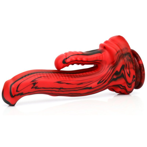Double Dildo Dobhorse 18 x 7cm Red and Black