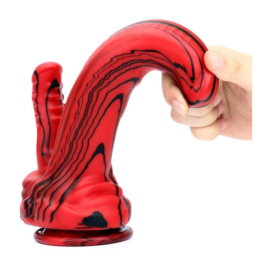 Double Dildo Dobhorse 18 x 7cm Red and Black