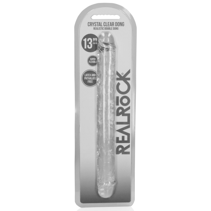 Double Dildo CRYSTALDONG 34 x 3.8cm Transparent