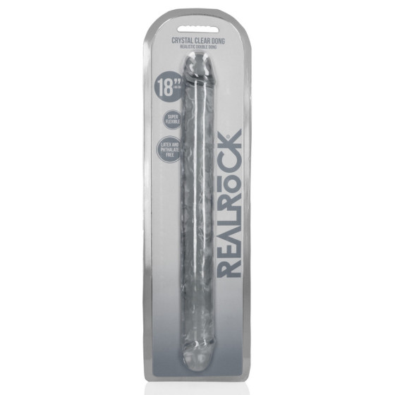 Double Dildo CRYSTALDONG 45 x 4.3cm Transparent