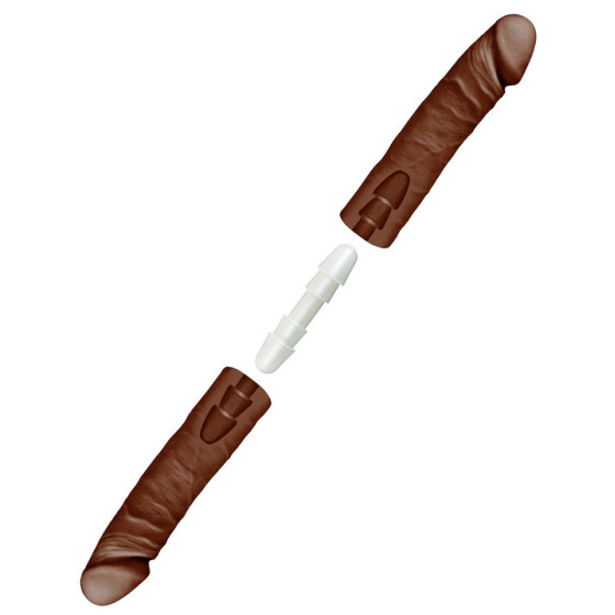 Double Dildo Double D 40 x 4.3cm Brown
