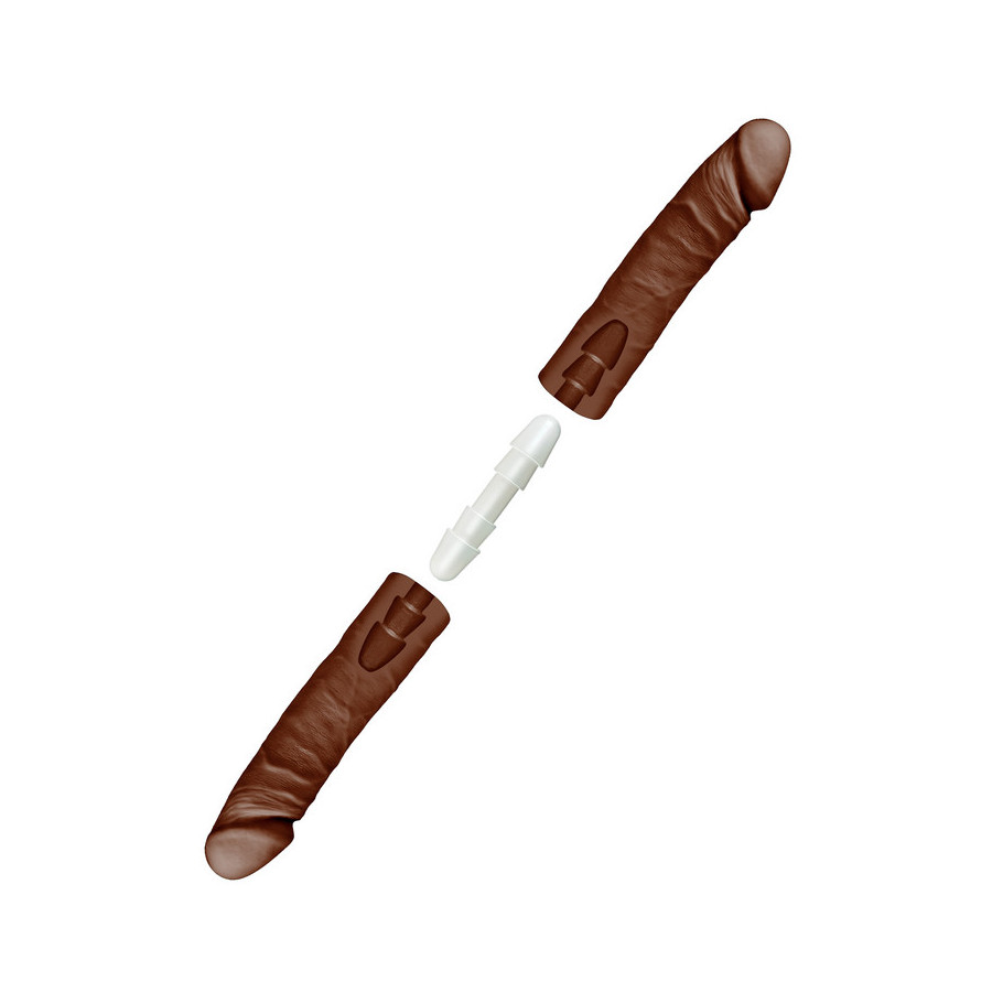 Double Dildo Double D 40 x 4.3cm Brown