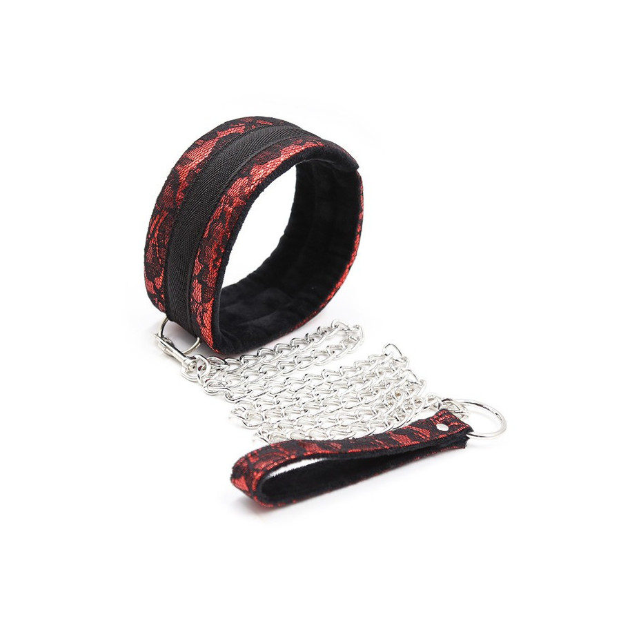 Kit Bondage Collier + Menottes Rouge
