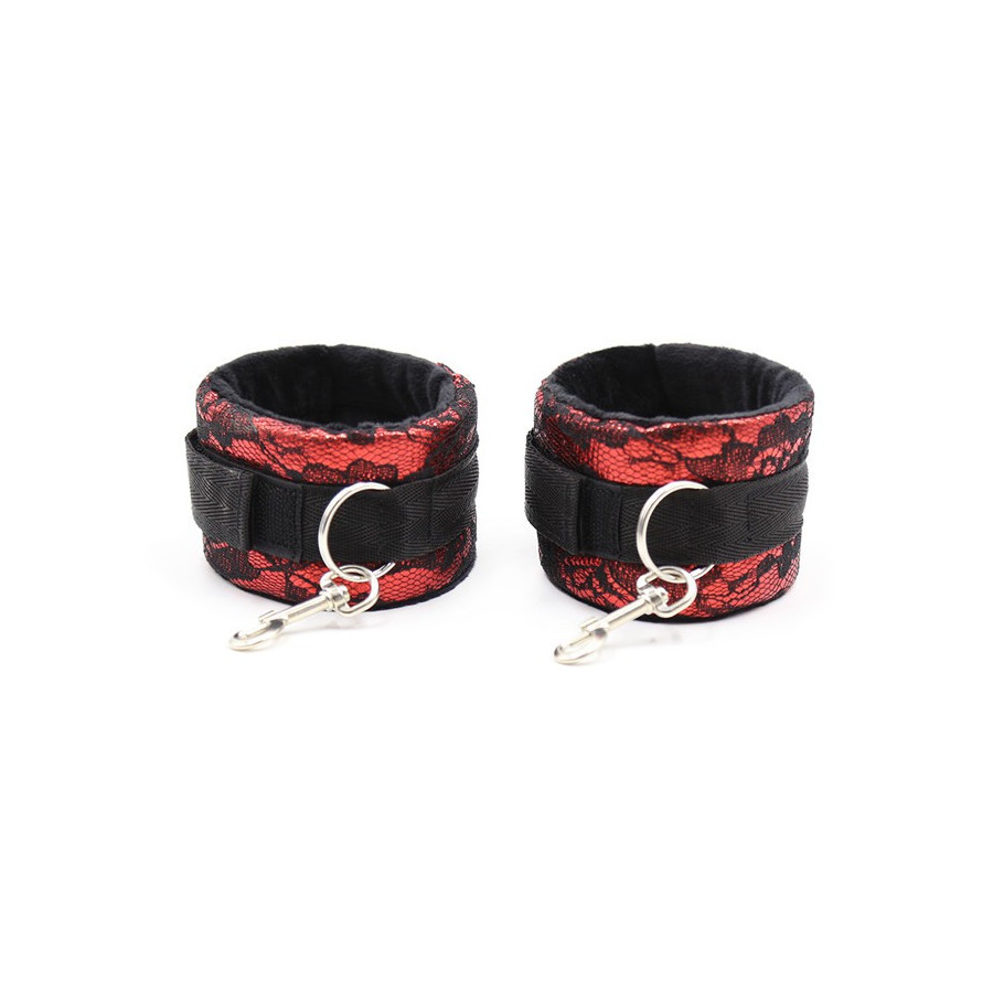 Kit Bondage Collier + Menottes Rouge