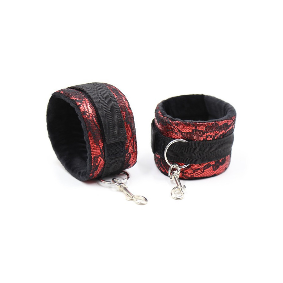 Kit Bondage Collier + Menottes Rouge