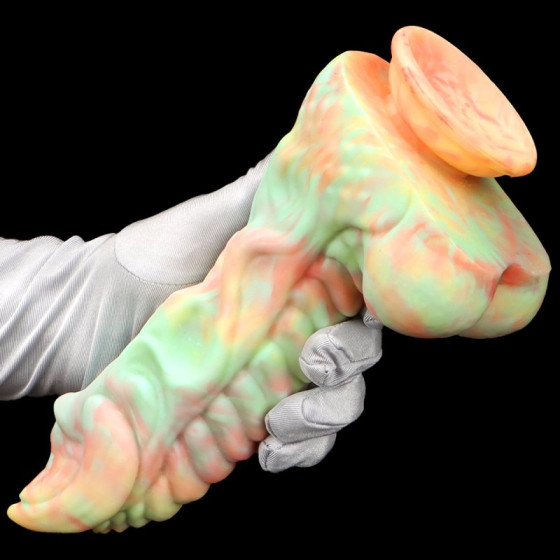 Dildo Monster Rutuk 17 x 6 cm Rose-green