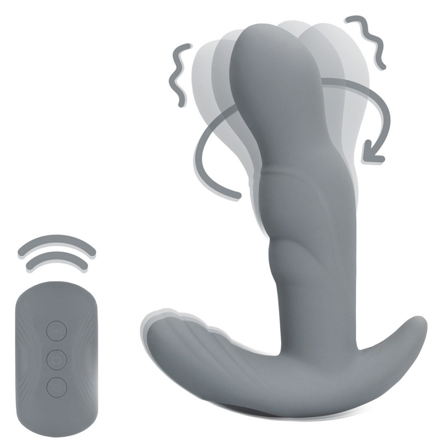 Stimulateur Prostatique Vibrant Rotatif Gothamey 11.5 x 3.4cm Gris